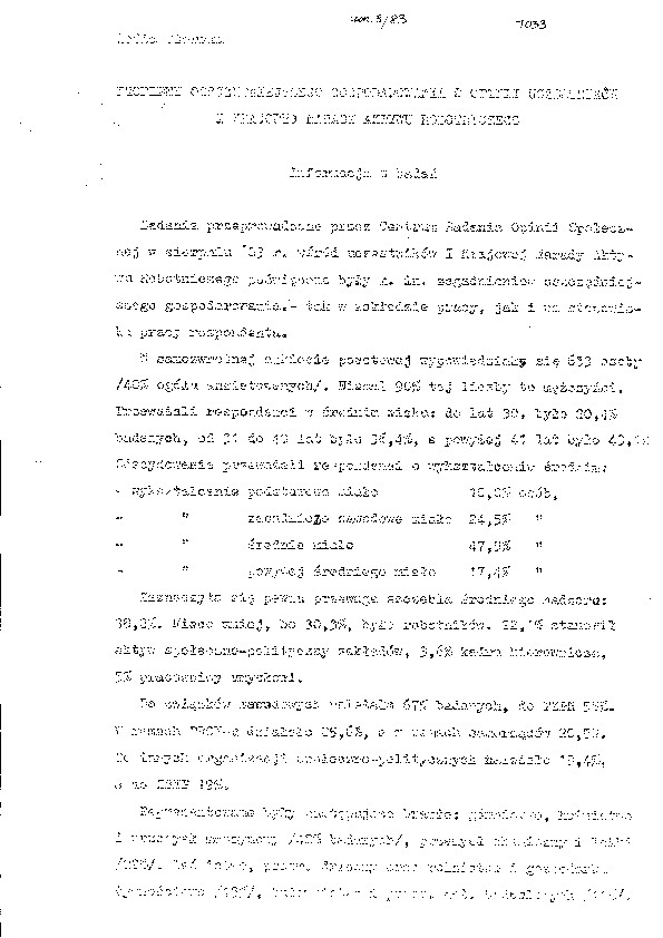 Okładka komunikatu BS/9/83