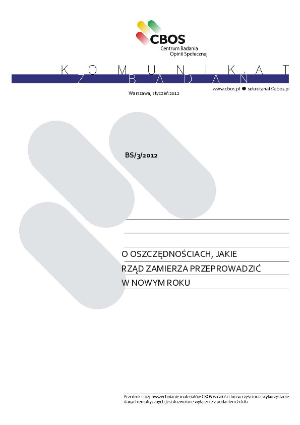 Okładka komunikatu BS/3/2012