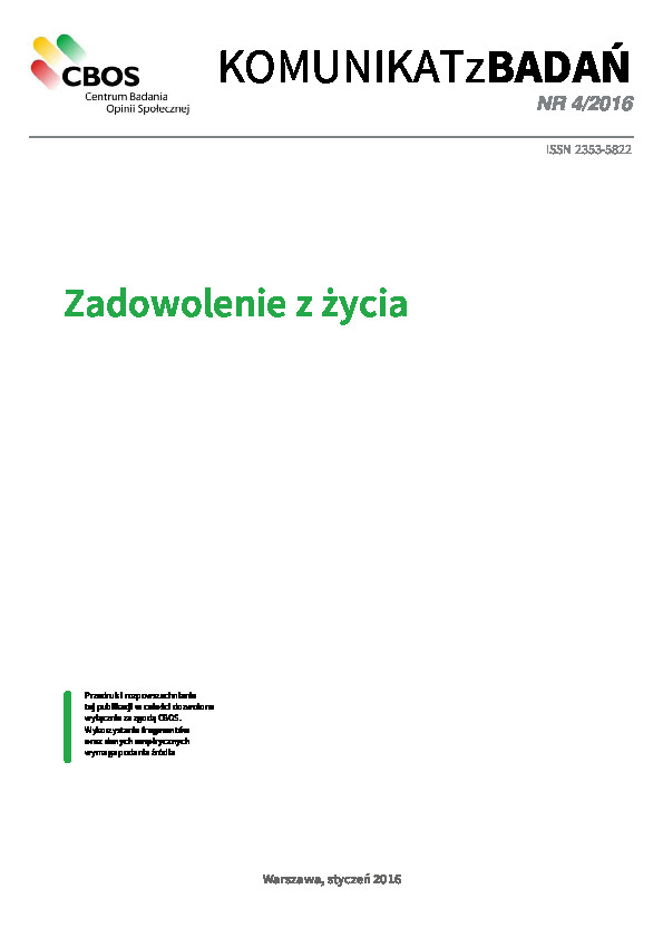 Okładka komunikatu Nr 4/2016
