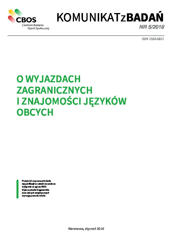 Okładka komunikatu Nr 5/2016