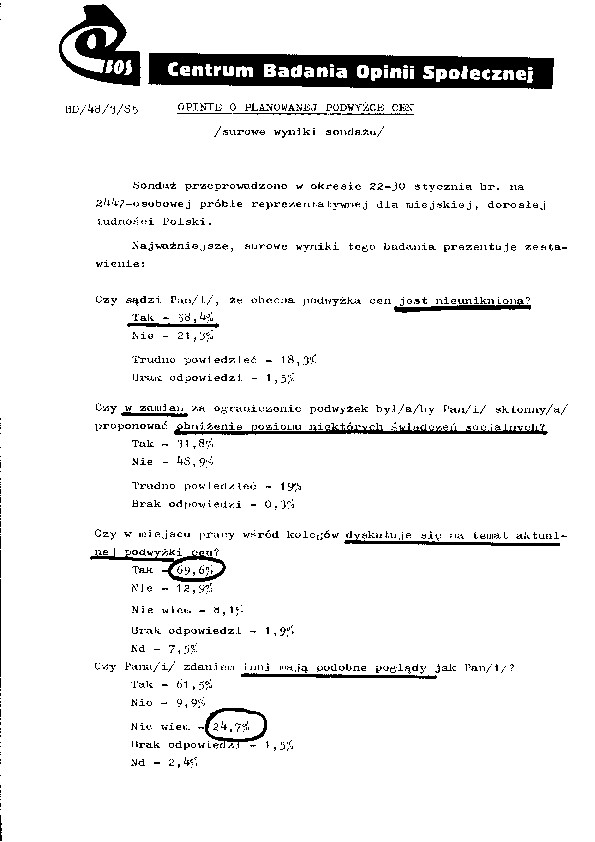 Okładka komunikatu BD/48/3/85
