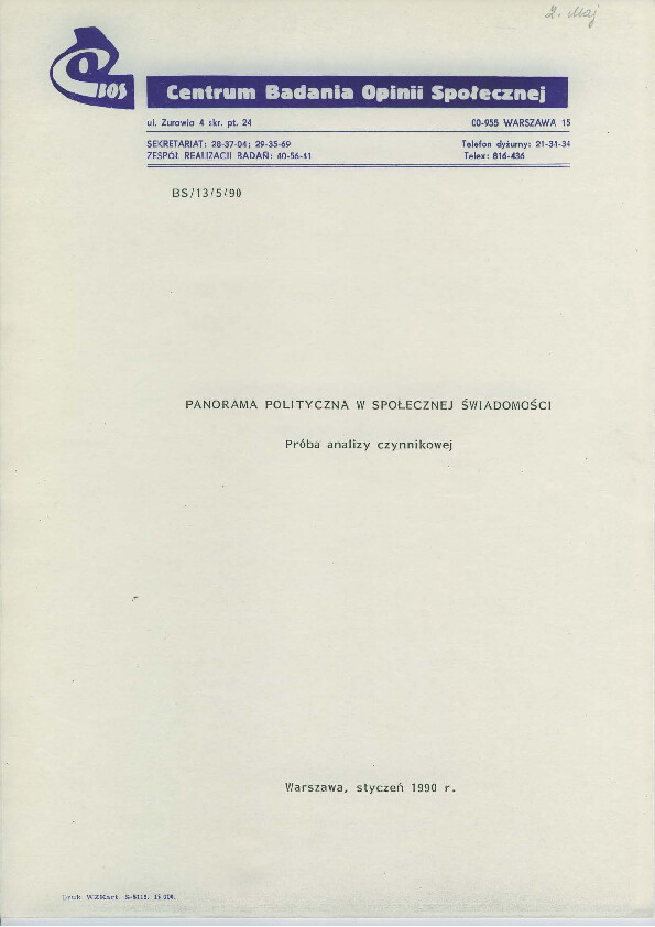 Okładka komunikatu BS/13/2/90
