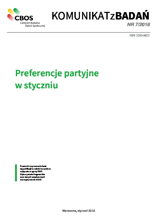 Okładka komunikatu Nr 7/2016