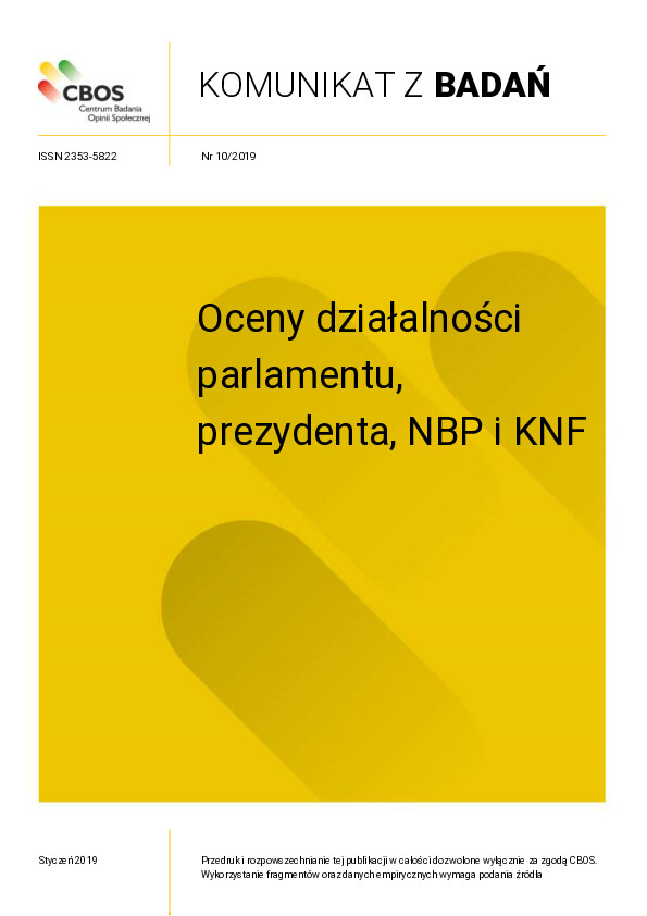 Okładka komunikatu Nr 10/2019