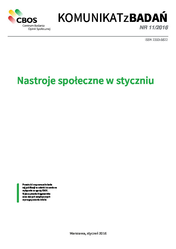 Okładka komunikatu Nr 11/2016