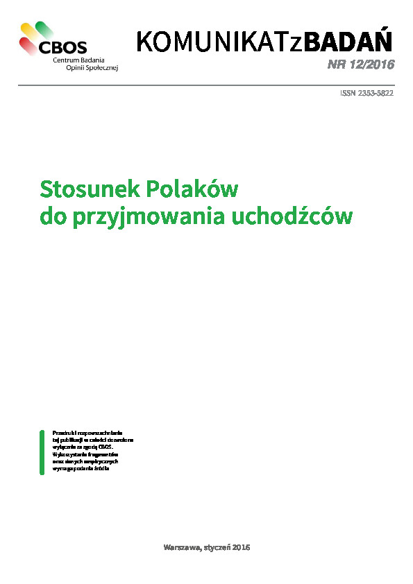 Okładka komunikatu Nr 12/2016