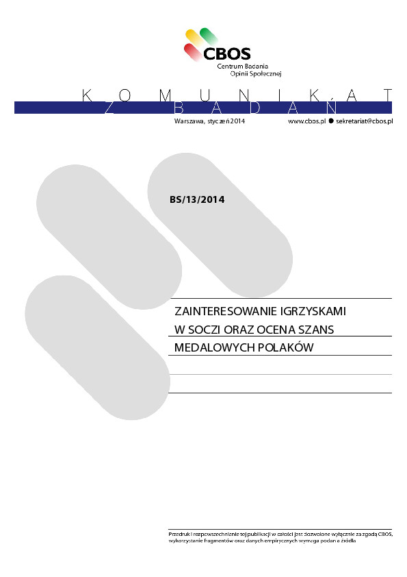 Okładka komunikatu BS/13/2014