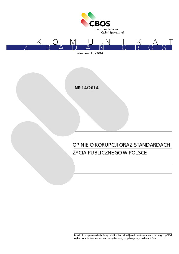 Okładka komunikatu Nr 14/2014