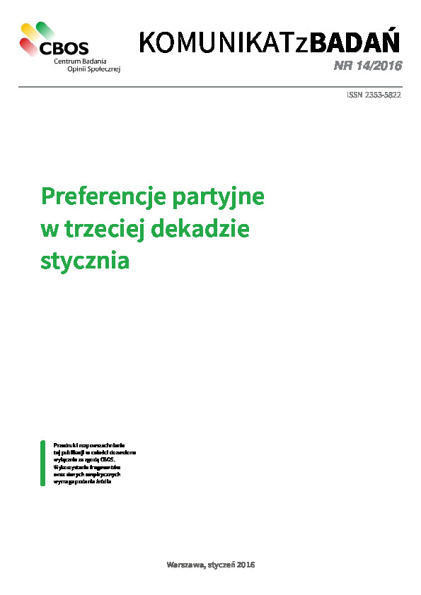 Okładka komunikatu Nr 14/2016