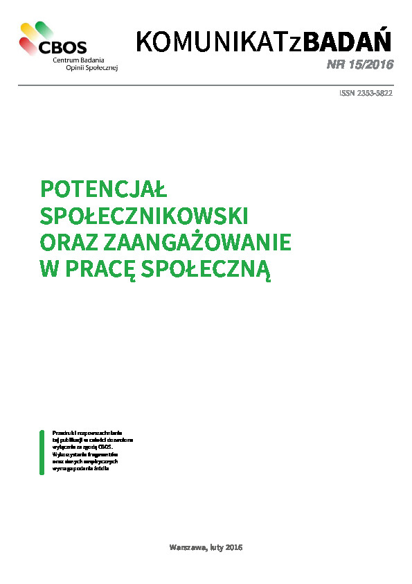 Okładka komunikatu Nr 15/2016
