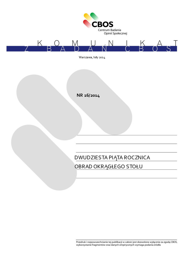 Okładka komunikatu Nr 16/2014