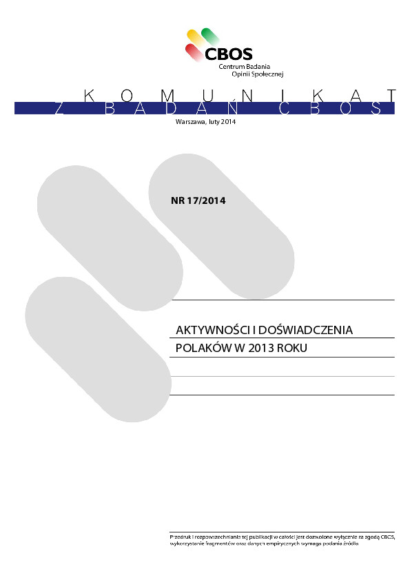 Okładka komunikatu Nr 17/2014