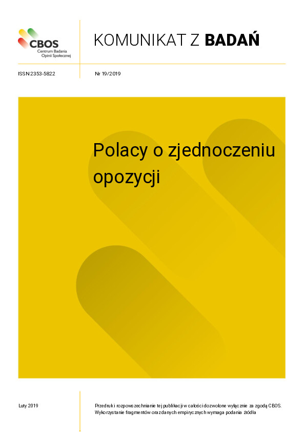 Okładka komunikatu Nr 19/2019