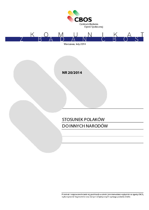 Okładka komunikatu Nr 20/2014