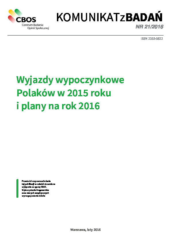 Okładka komunikatu Nr 21/2016
