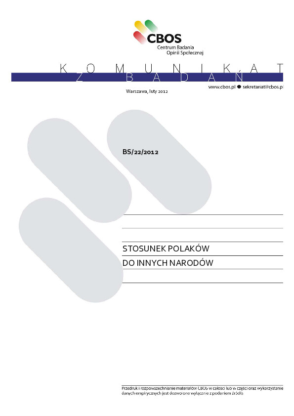 Okładka komunikatu BS/22/2012