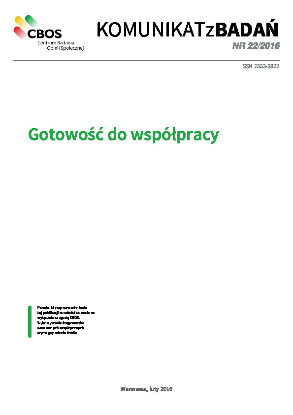 Okładka komunikatu Nr 22/2016
