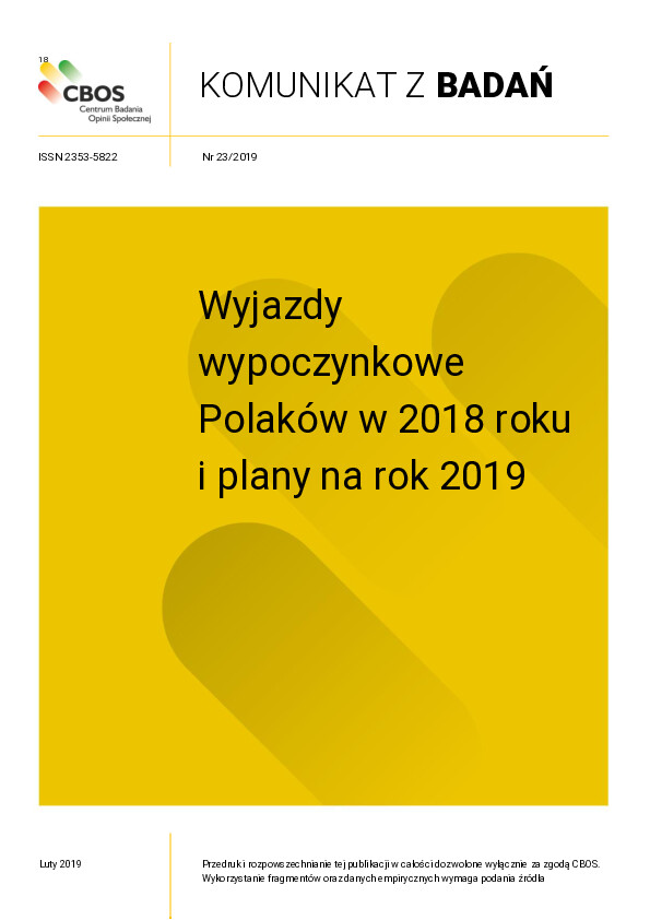 Okładka komunikatu Nr 23/2019