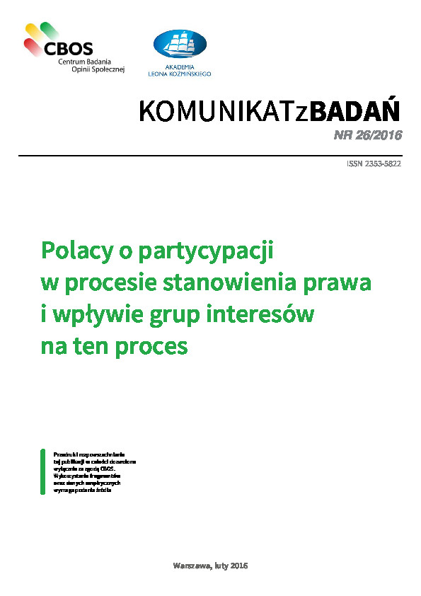 Okładka komunikatu Nr 26/2016