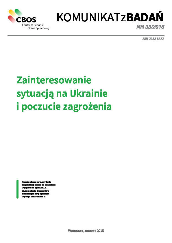 Okładka komunikatu Nr 33/2016