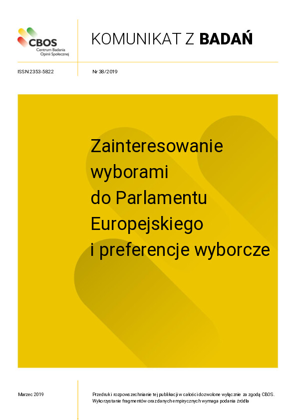 Okładka komunikatu Nr 38/2019