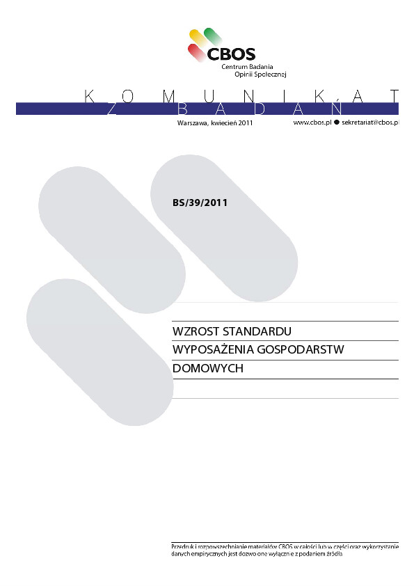 Okładka komunikatu BS/39/2011