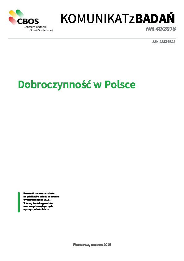Okładka komunikatu Nr 40/2016