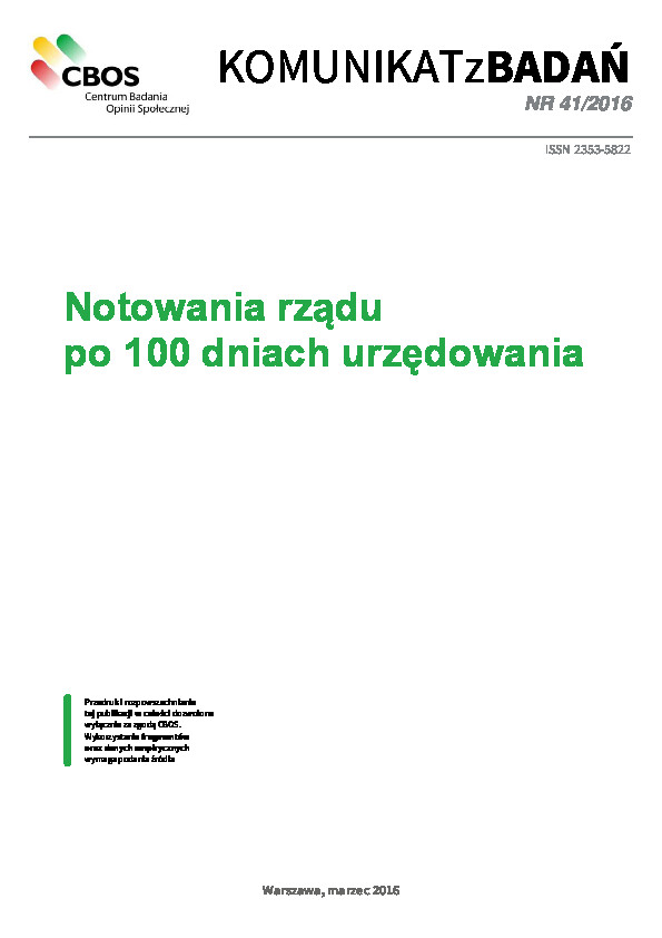 Okładka komunikatu Nr 41/2016