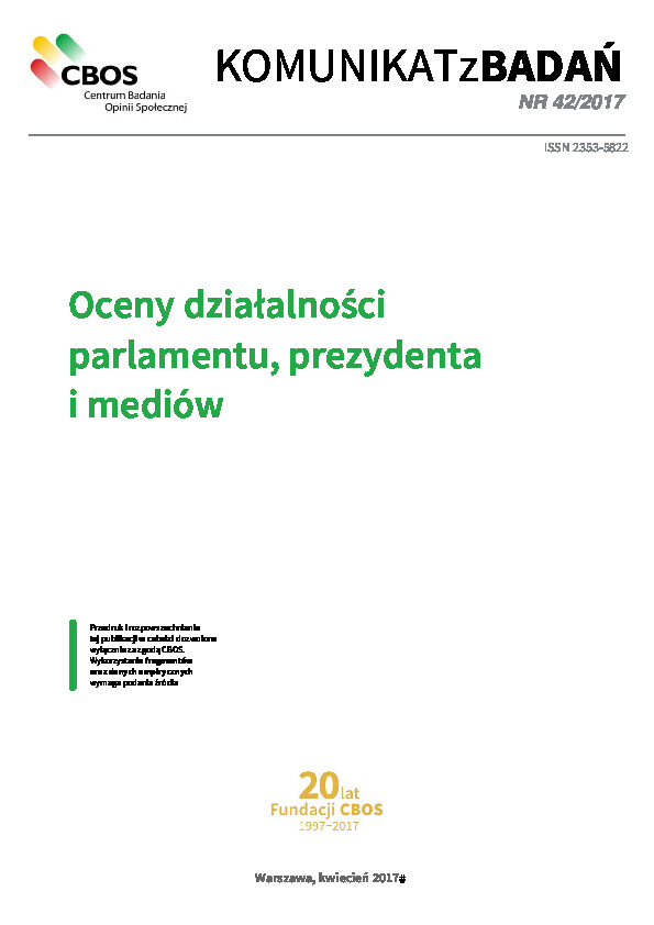 Okładka komunikatu Nr 42/2017