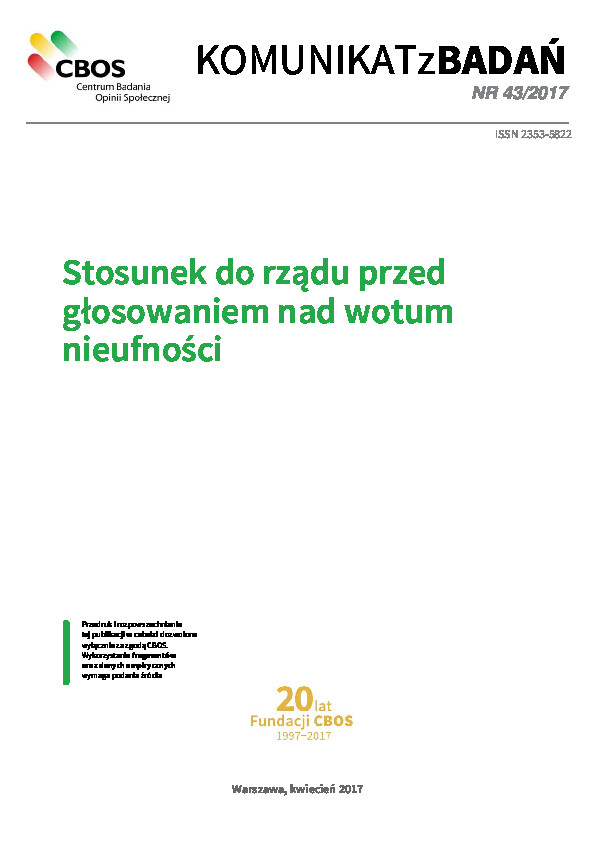 Okładka komunikatu Nr 43/2017