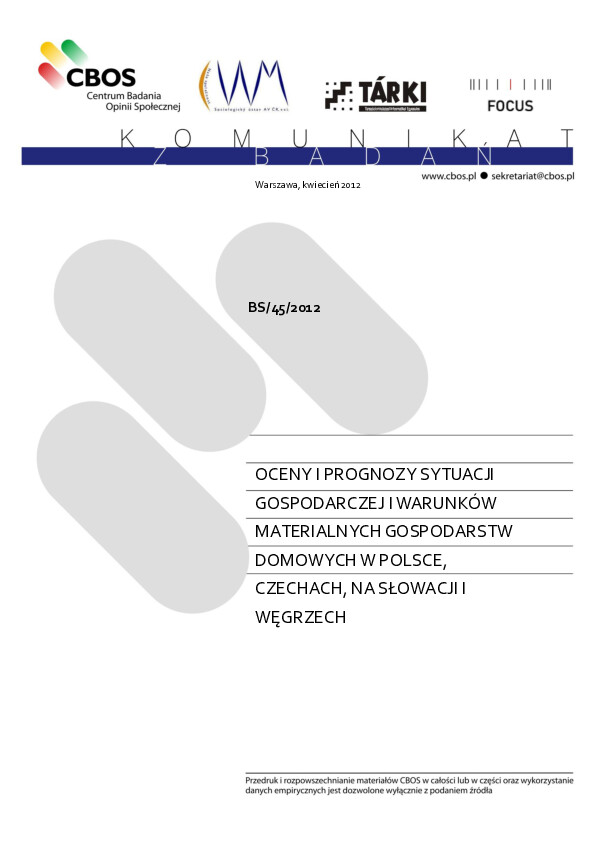 Okładka komunikatu BS/45/2012