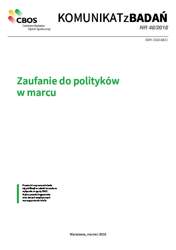 Okładka komunikatu Nr 46/2016