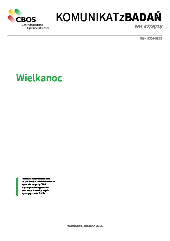 Okładka komunikatu Nr 47/2016