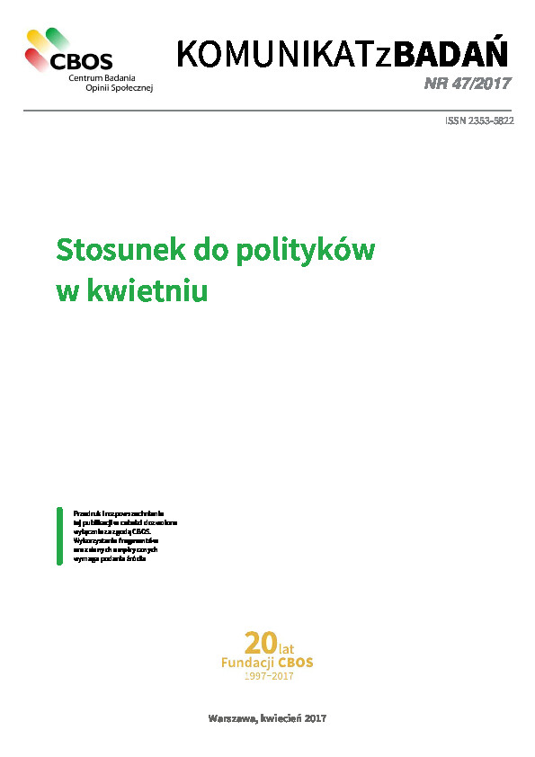 Okładka komunikatu Nr 47/2017