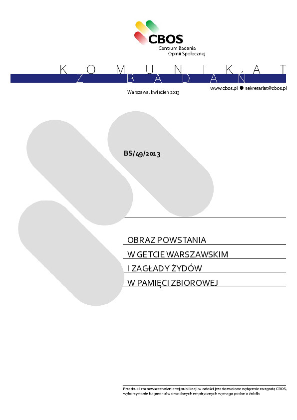 Okładka komunikatu BS/49/2013