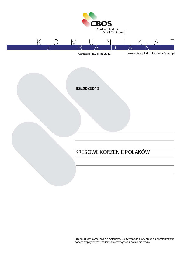 Okładka komunikatu BS/50/2012