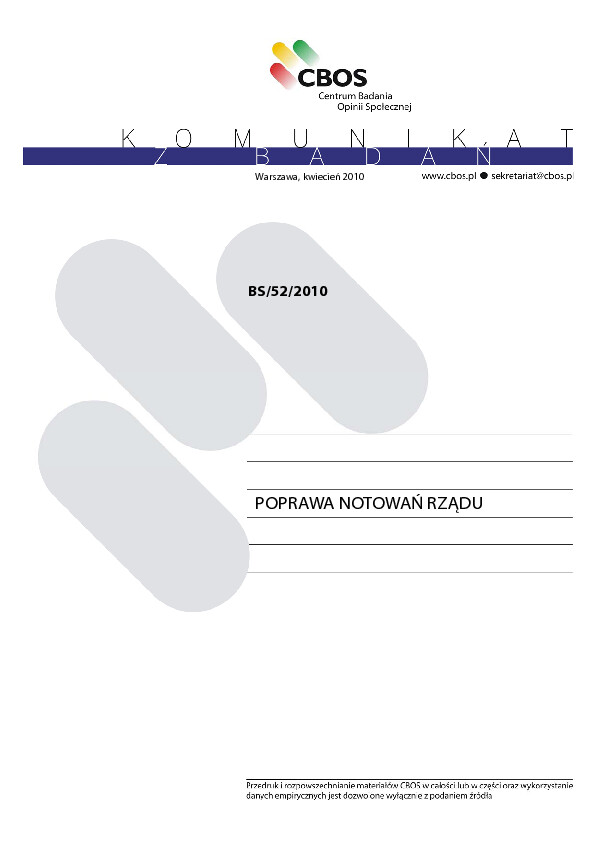 Okładka komunikatu BS/52/2010