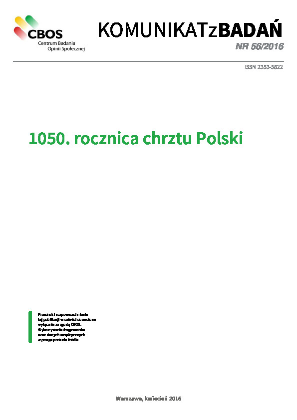 Okładka komunikatu Nr 56/2016