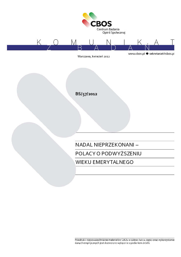 Okładka komunikatu BS/57/2012