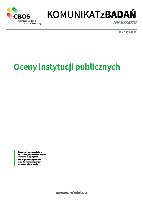 Okładka komunikatu Nr 57/2016