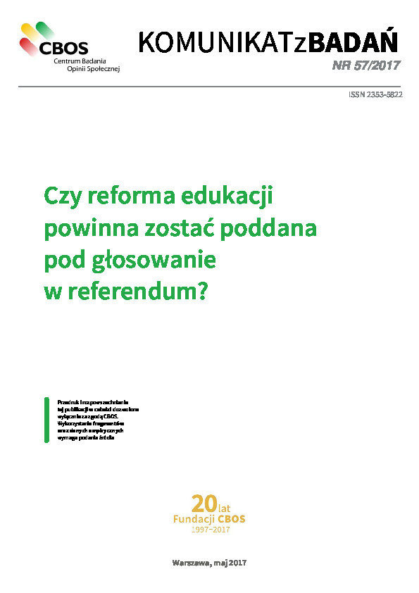 Okładka komunikatu Nr 57/2017