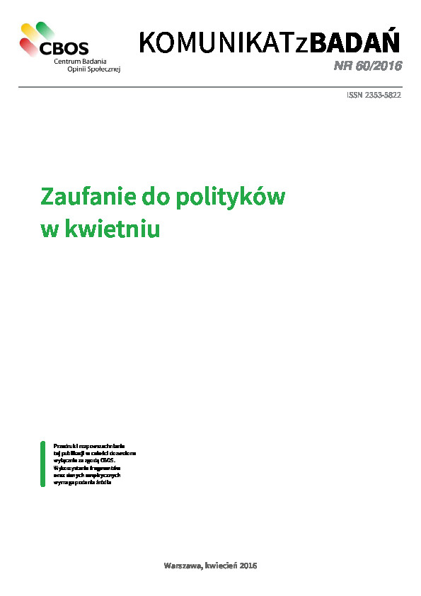 Okładka komunikatu Nr 60/2016
