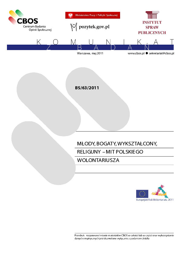 Okładka komunikatu BS/63/2011