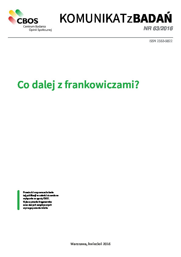 Okładka komunikatu Nr 63/2016