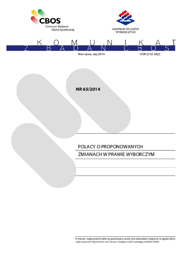 Okładka komunikatu Nr 65/2014