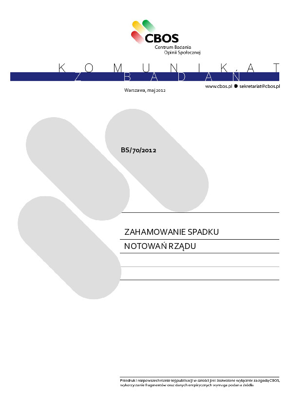 Okładka komunikatu BS/70/2012