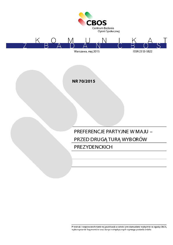 Okładka komunikatu Nr 70/2015