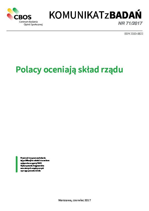 Okładka komunikatu Nr 71/2017