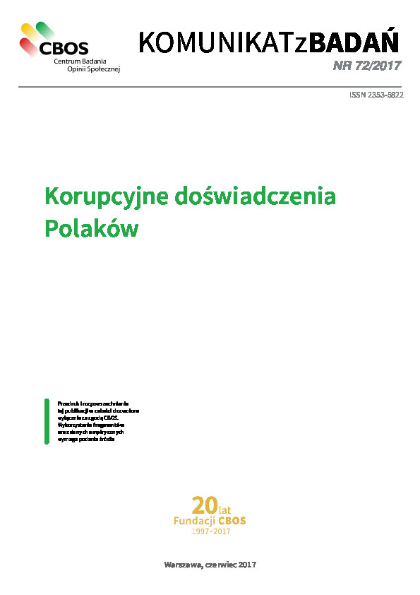 Okładka komunikatu Nr 72/2017