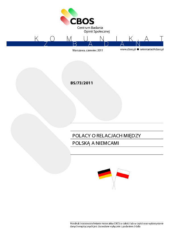 Okładka komunikatu BS/73/2011